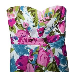 Twenty One - Floral Strapless Mini Dress - Size Small